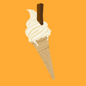 Ice Cream with a Chocolate Flake Design